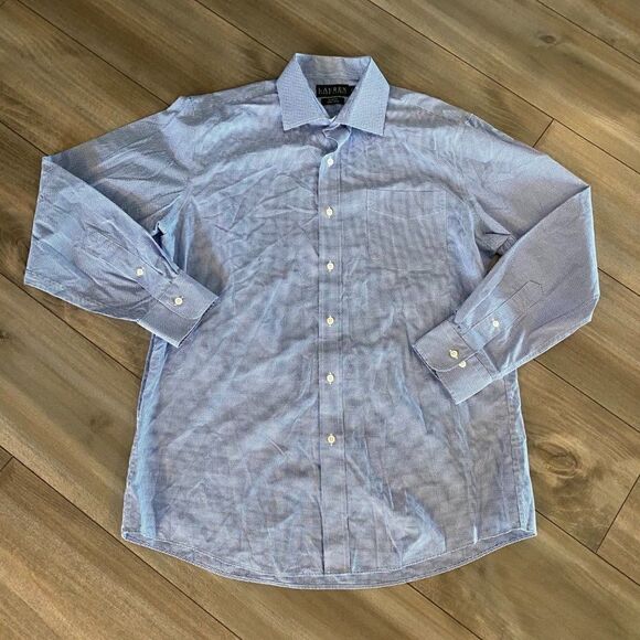Polo Ralph Lauren Blue Checkered Longsleeve Casual Shirt 16.5 34/35 Bin M-17‎ - Picture 1 of 4